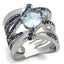 Jewellery Kingdom Ladies Wide Band Amethyst 17mm Stainless Steel No Tarnish Ring (Blue Topaz) - Jewelry Rings - British D'sire