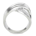 Jewellery Kingdom Ladies Wide Band Pave Cz Classy Rhodium Comfort Sparkling Ring (Silver) - Jewelry Rings - British D'sire