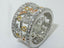 Jewellery Kingdom Ladies Wide Band Rose Simulated Diamonds Full Eternity Ring (Silver & Rose Gold) - Jewelry Rings - British D'sire