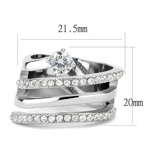 Jewellery Kingdom Ladies Wide Band Solitaire Ring (Silver) - Rings - British D'sire