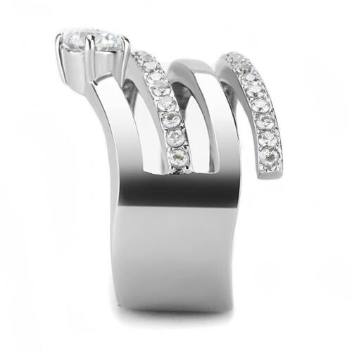Jewellery Kingdom Ladies Wide Band Solitaire Ring (Silver) - Rings - British D'sire