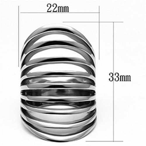 Jewellery Kingdom Ladies Wide Stamped Open Fan Stainless Steel Ring (Silver) Secondary image
