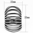 Jewellery Kingdom Ladies Wide Stamped Open Fan Stainless Steel Ring (Silver) - Rings - British D'sire