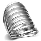 Jewellery Kingdom Ladies Wide Stamped Open Fan Stainless Steel Ring (Silver) - Rings - British D'sire