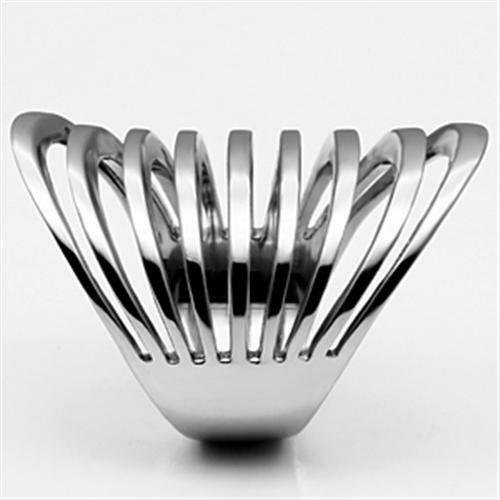 Jewellery Kingdom Ladies Wide Stamped Open Fan Stainless Steel Ring (Silver) - Rings - British D'sire