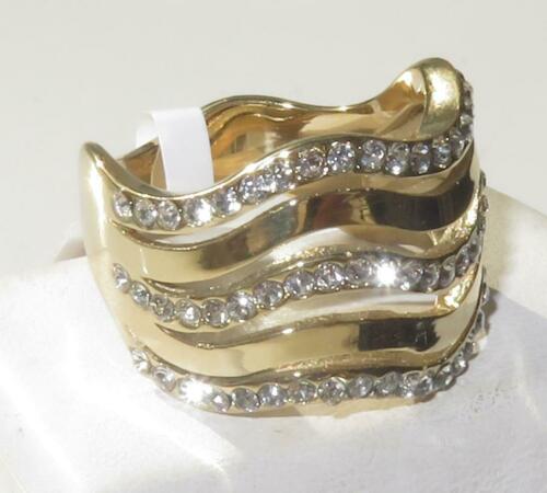 Jewellery Kingdom Ladies Wide Wavy Band Steel Ring (Gold) Secondary image