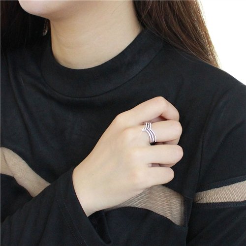 Jewellery Kingdom Ladies Wishbone Stacking Bands Engagement Ring Set Secondary image