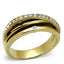 Jewellery Kingdom Ladies Wrap Over Band Cz Steel Stacking Effect Solitaires Ring (Gold) - Jewelry Rings - British D'sire