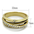 Jewellery Kingdom Ladies Wrap Over Band Cz Steel Stacking Effect Solitaires Ring (Gold) - Jewelry Rings - British D'sire