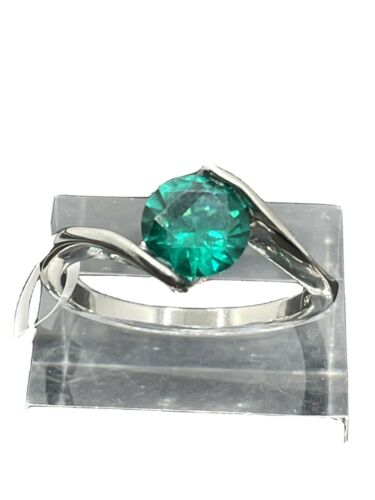 Jewellery Kingdom Ladies Zircon Cz Silver Stainless Steel Solitaire Ring (Green) - Jewelry Rings - British D'sire Main image
