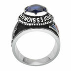 Jewellery Kingdom Lorry United States Flag Sapphire Cubic Zirconia Stainless Steel Mens Truck Driver Ring - Jewelry Rings - British D'sire