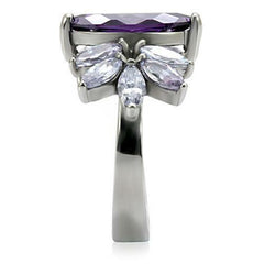 Jewellery Kingdom Marquise Amethyst Purple Stainless Steel Ring (Silver) - Jewelry Rings - British D'sire
