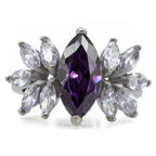 Jewellery Kingdom Marquise Amethyst Purple Stainless Steel Ring (Silver) - Jewelry Rings - British D'sire