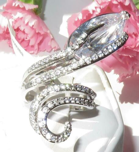 Jewellery Kingdom Marquise Cocktail Cz Long Finger Statement 3 Carat Ladies Ring (Silver) - Jewelry Rings - British D'sire Main image