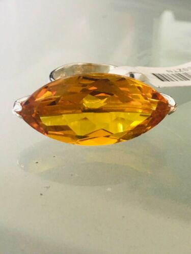 Jewellery Kingdom Marquise Cut Sterling Cubic Zirconia 8K Solitaire Ladies Citrine Ring (Silver) Secondary image