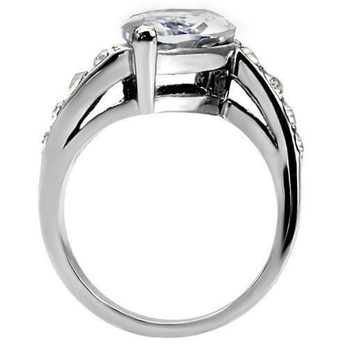 Jewellery Kingdom Marquise Ladies 4 Carat Stainless Steel Simulated Diamonds Ring (Silver) - Jewelry Rings - British D'sire