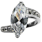 Jewellery Kingdom Marquise Ladies 4 Carat Stainless Steel Simulated Diamonds Ring (Silver) - Jewelry Rings - British D'sire