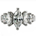 Jewellery Kingdom Marquise Ladies Cubic Zirconia Anniversary Ring (Silver) - Jewelry Rings - British D'sire