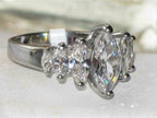 Jewellery Kingdom Marquise Ladies Cubic Zirconia Anniversary Ring (Silver) - Jewelry Rings - British D'sire