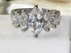 Jewellery Kingdom Marquise Ladies Cubic Zirconia Anniversary Ring (Silver) - Jewelry Rings - British D'sire