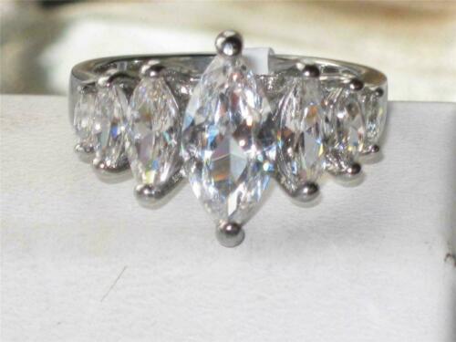 Jewellery Kingdom Marquise Ladies Cubic Zirconia Anniversary Ring (Silver) - Jewelry Rings - British D'sire