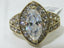 Jewellery Kingdom Marquise Ladies Cz Accents 18kt Steel Pave Sparkling Stamped Ring (Gold) - Jewelry Rings - British D'sire