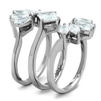Jewellery Kingdom Marquise Princess Engagement Wedding Bands Stainless Steel Ladies Ring Set - Engagement Rings - British D'sire