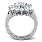 Jewellery Kingdom Marquise Princess Engagement Wedding Bands Stainless Steel Ladies Ring Set - Engagement Rings - British D'sire