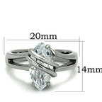 Jewellery Kingdom Marquise Solitaire Simulated Diamond Engagement Stainless Steel Ring - Jewelry Rings - British D'sire