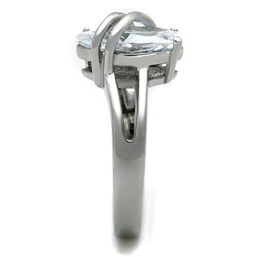 Jewellery Kingdom Marquise Solitaire Simulated Diamond Engagement Stainless Steel Ring - Jewelry Rings - British D'sire