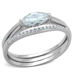 Jewellery Kingdom Marquise Wedding Band Sterling Cubic Zirconia 1 carat Ladies Ring Set (Silver) - Jewelry Rings - British D'sire