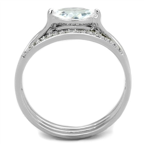 Jewellery Kingdom Marquise Wedding Band Sterling Cubic Zirconia 1 carat Ladies Ring Set (Silver) - Jewelry Rings - British D'sire