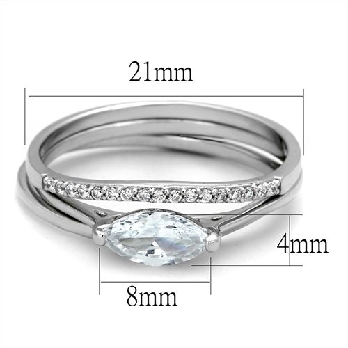 Jewellery Kingdom Marquise Wedding Band Sterling Cubic Zirconia 1 carat Ladies Ring Set (Silver) - Jewelry Rings - British D'sire