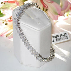 Jewellery Kingdom Marquise Wrist 9 CT Rhodium Ladies Tennis Bracelet (Silver) - Bracelets & Bangles - British D'sire