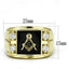Jewellery Kingdom Masonic Signet Pinky Cubic Zirconia Military18kt Steel Black Onyx Mens Gold Ring - Jewelry Rings - British D'sire