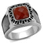 Jewellery Kingdom Menes Agate Signet Silver Stainless Steel Mans Semi Precious Ring (Red) - Jewelry Rings - British D'sire