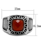 Jewellery Kingdom Menes Agate Signet Silver Stainless Steel Mans Semi Precious Ring (Red) - Jewelry Rings - British D'sire