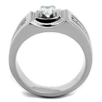 Jewellery Kingdom Mens 1 Carat Signet Pinky Stainless Steel Cz Silver Ring - Jewelry Rings - British D'sire