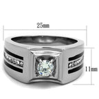 Jewellery Kingdom Mens 1 Carat Signet Pinky Stainless Steel Cz Silver Ring - Jewelry Rings - British D'sire