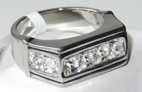 Jewellery Kingdom Mens 10mm Cubic Zirconia Stainless Steel Square Signet Pinky Ring (Silver) Secondary image