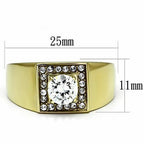 Jewellery Kingdom Mens 2 Carat Cz Signet Pinky Steel Solid Clear Ring (Gold) - Jewelry Rings - British D'sire