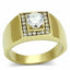 Jewellery Kingdom Mens 2 Carat Cz Signet Pinky Steel Solid Clear Ring (Gold) - Jewelry Rings - British D'sire