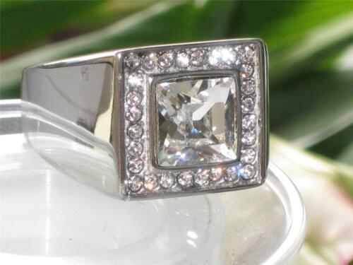 Jewellery Kingdom Mens 3 Carat Stainless Steel Cz Signet Square Silver Ring Secondary image