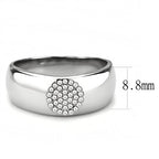 Jewellery Kingdom Mens 8mm Band Stainless Steel Cubic Zirconia Thumb Pinky Signet Ring - Jewelry Rings - British D'sire