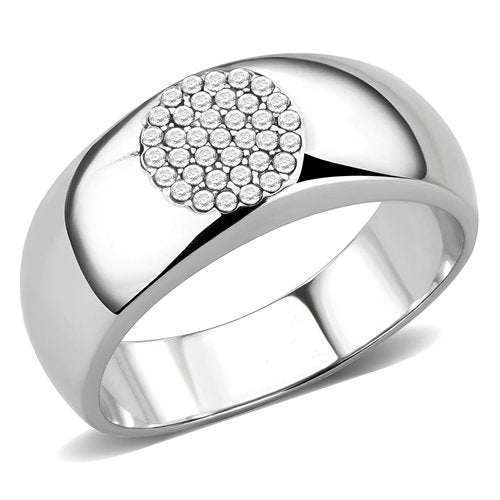 Jewellery Kingdom Mens 8mm Band Stainless Steel Cubic Zirconia Thumb Pinky Signet Ring - Jewelry Rings - British D'sire