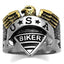 Jewellery Kingdom Mens Biker Eagle Handmade USA Ring (Gold) - Rings - British D'sire