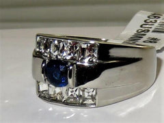 Jewellery Kingdom Mens Blue Sapphire Cz Stainless Steel Signet Pinky Highly Polished Ring - Jewelry Rings - British D'sire