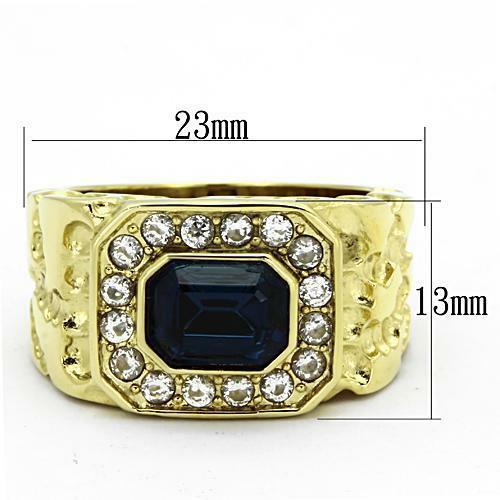 Jewellery Kingdom Mens Blue Sapphire Nugget Signet Pinky Ring (Gold) Secondary image