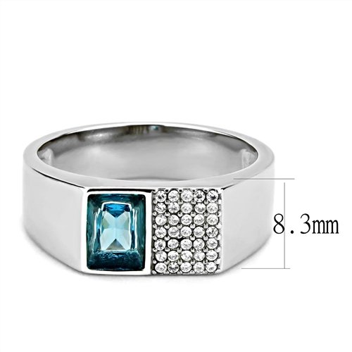 Jewellery Kingdom Mens Blue Topaz Pinky Signet 3 Carat Ring (Silver) - Rings - British D'sire