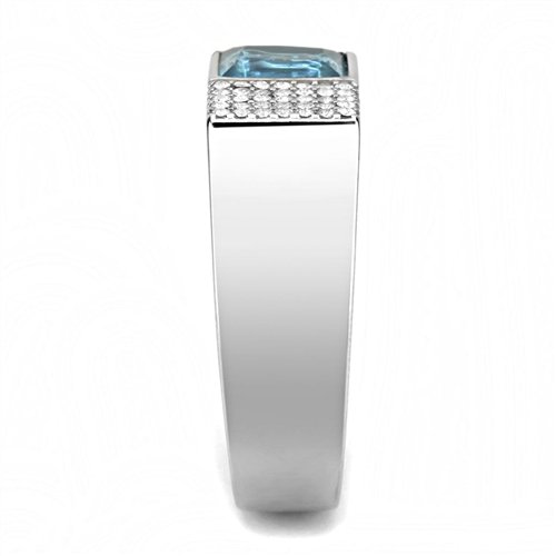 Jewellery Kingdom Mens Blue Topaz Pinky Signet 3 Carat Ring (Silver) - Rings - British D'sire